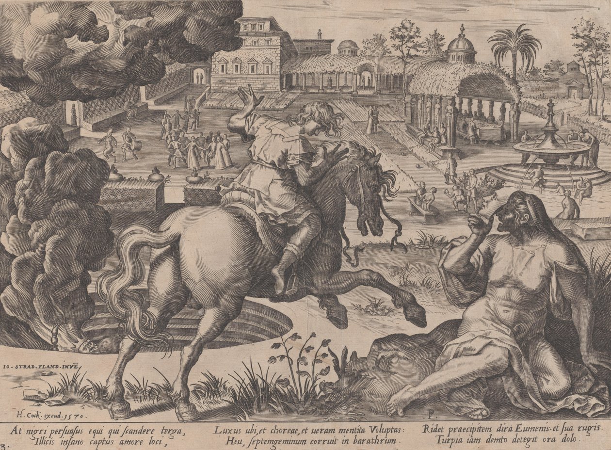 A luxus csábítása, Az emberi élet menetéből, 1570. alkotó: Pieter Furnius