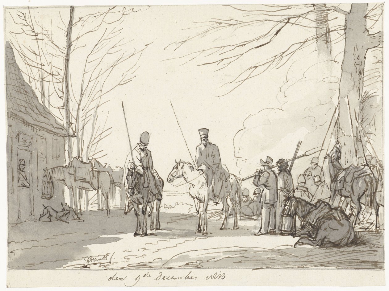 Kozák bivak, 1813. december 9 alkotó: Pieter Gerardus van Os (signed by artist)