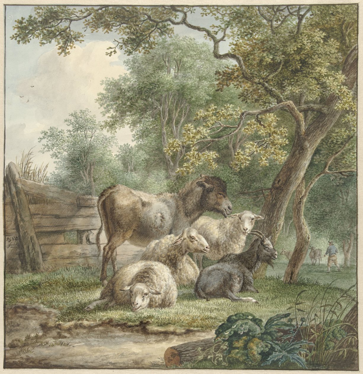 Szarvasmarha egy gyümölcsösben alkotó: Pieter Gerardus van Os