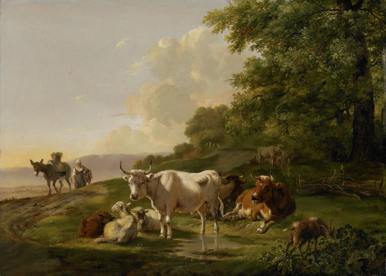 Táj szarvasmarhával alkotó: Pieter Gerardus van Os