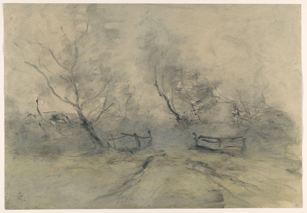 Erdőszegély kerítéssel alkotó: Pieter H.J.J. Ras (signed by artist)