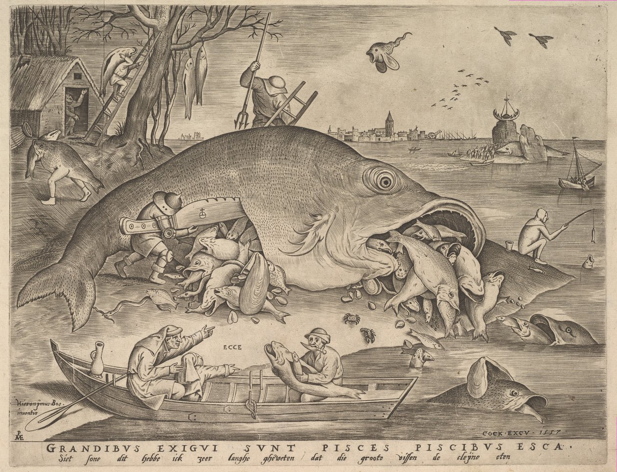 A nagy halak kis halat esznek, 1557 alkotó: Pieter Heyden van der