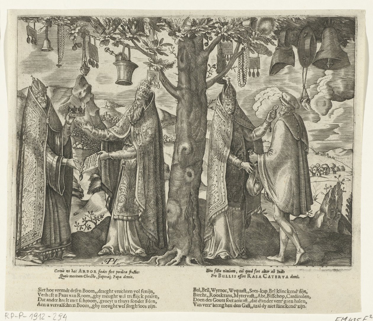 A római bálványimádás fája, 1570 körül alkotó: Pieter Huys