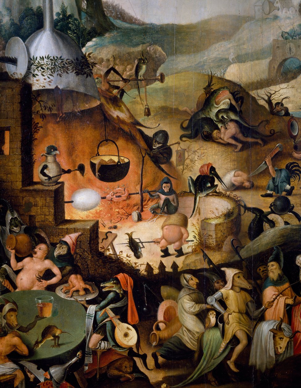 Pokol, az utolsó ítélet részlete, 1554 körül, Pieter Huys festménye (kb. 1520-kb. 1584), olaj, tábla alkotó: Pieter Huys