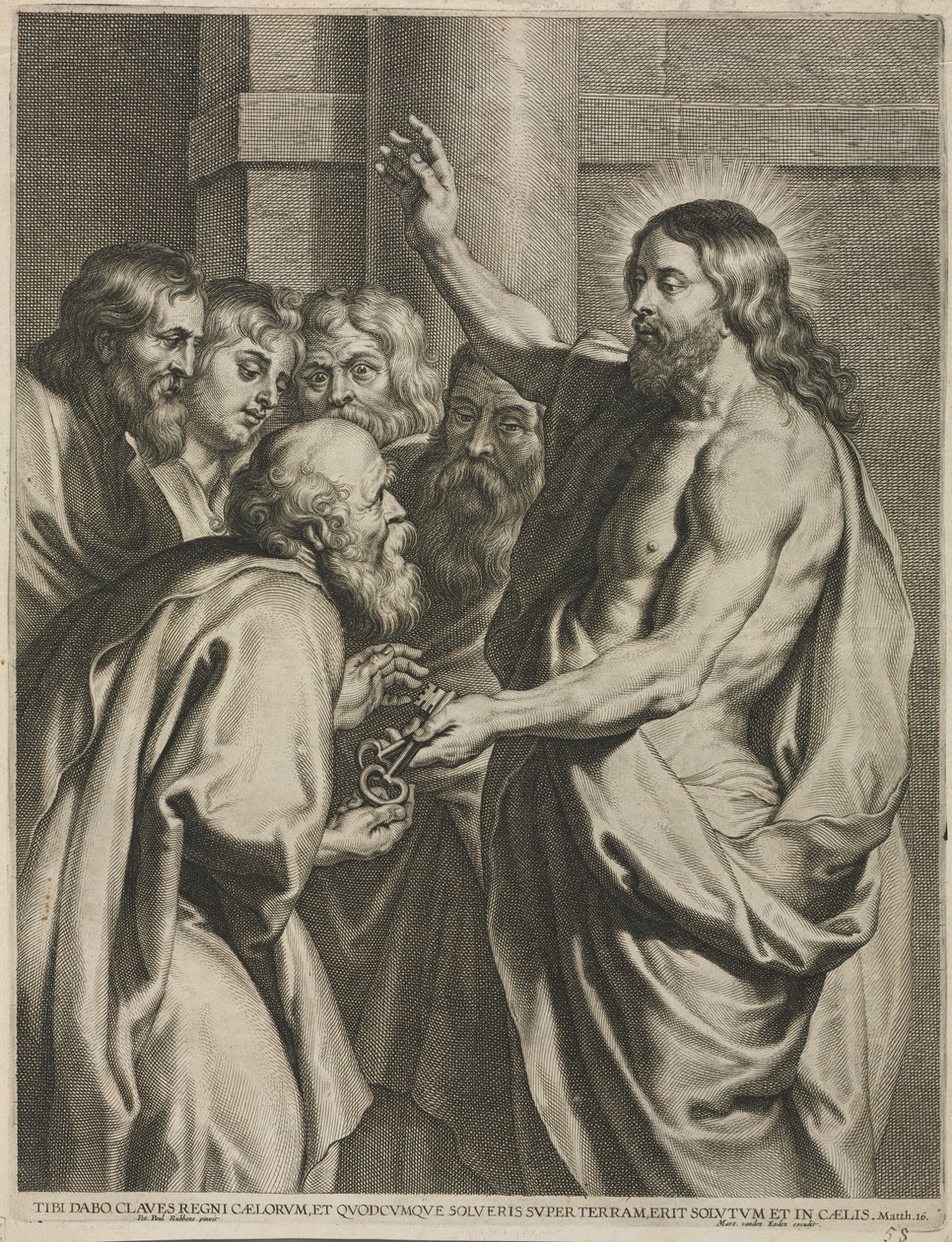 Krisztus adja a kulcsokat Péternek. alkotó: Pieter I de Jode