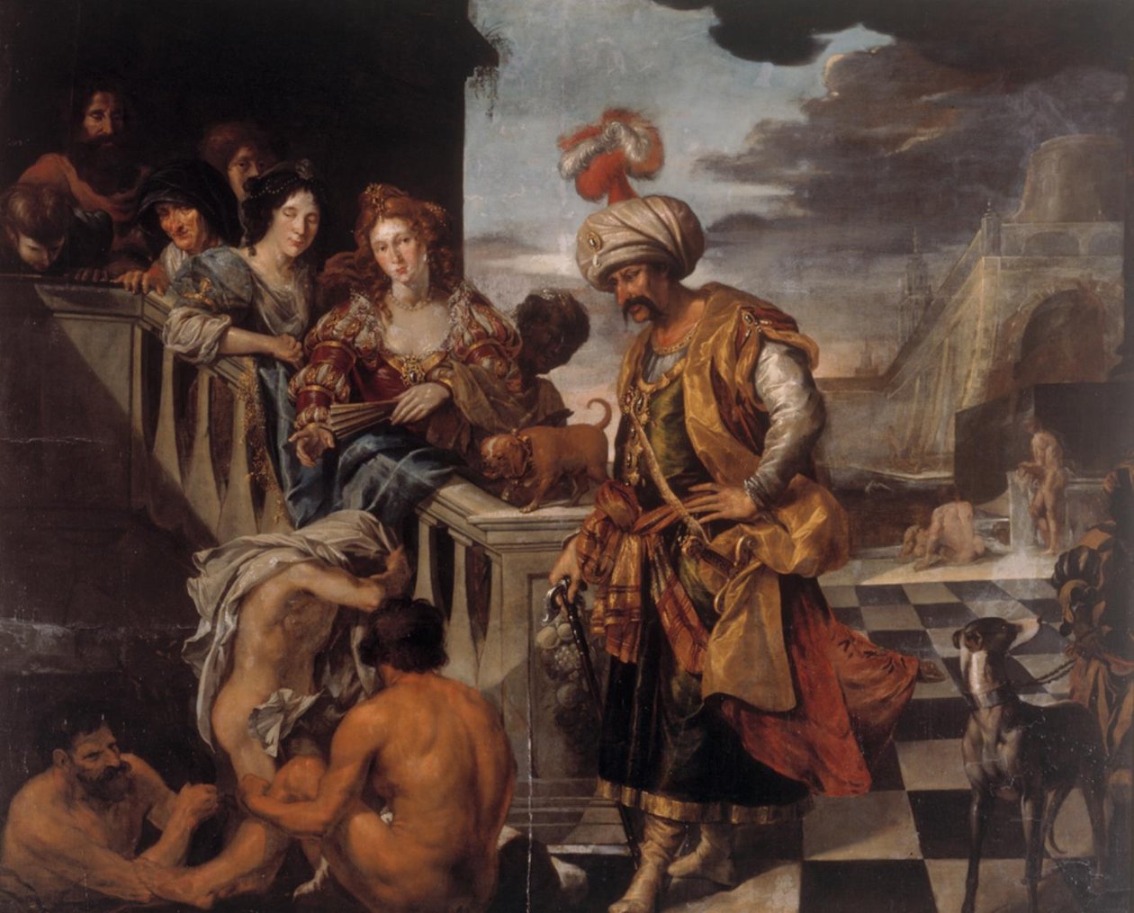 Fürdés egy keleti kikötőben alkotó: Pieter Isaacsz