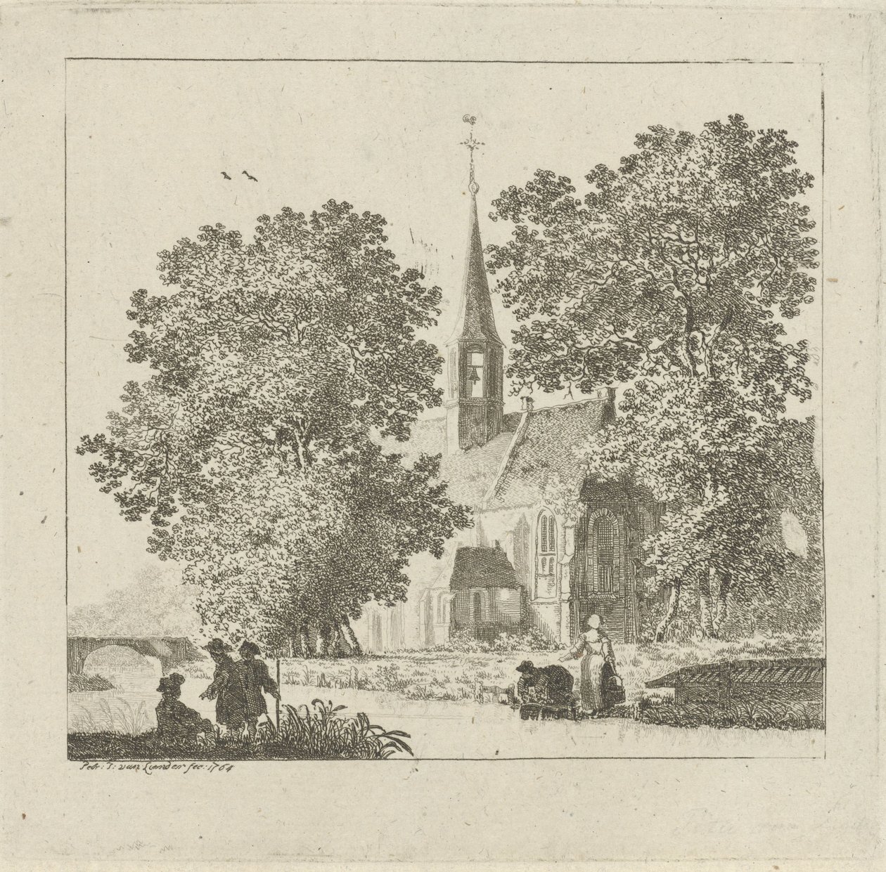 Kilátás egy templomra alkotó: Pieter Jan van Liender