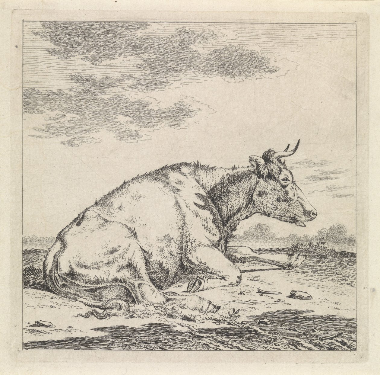 Fekvő tehén, jobbra alkotó: Pieter Janson