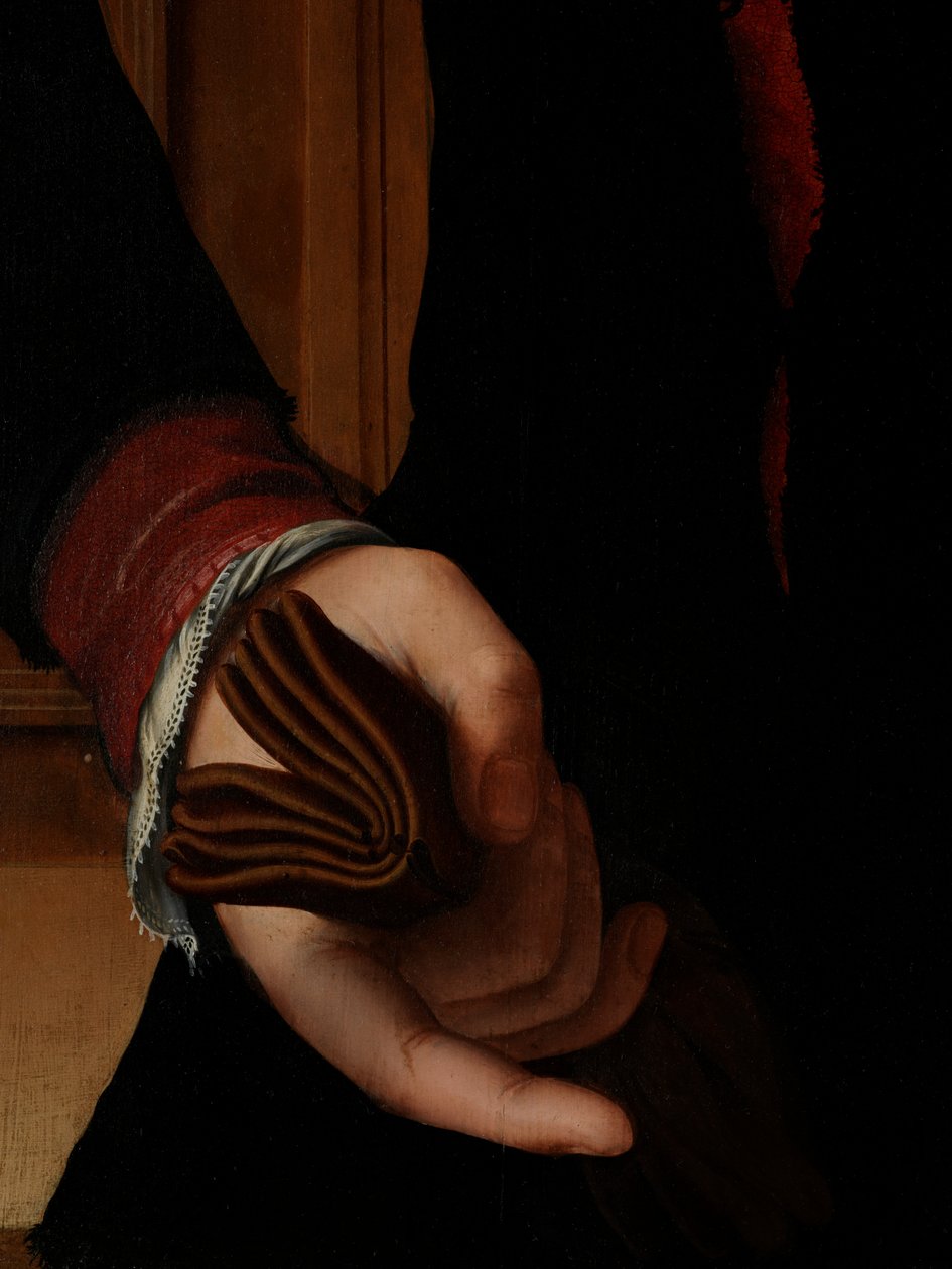 Jan van Eyewerve portréjának részlete alkotó: Pieter Jansz. Pourbus