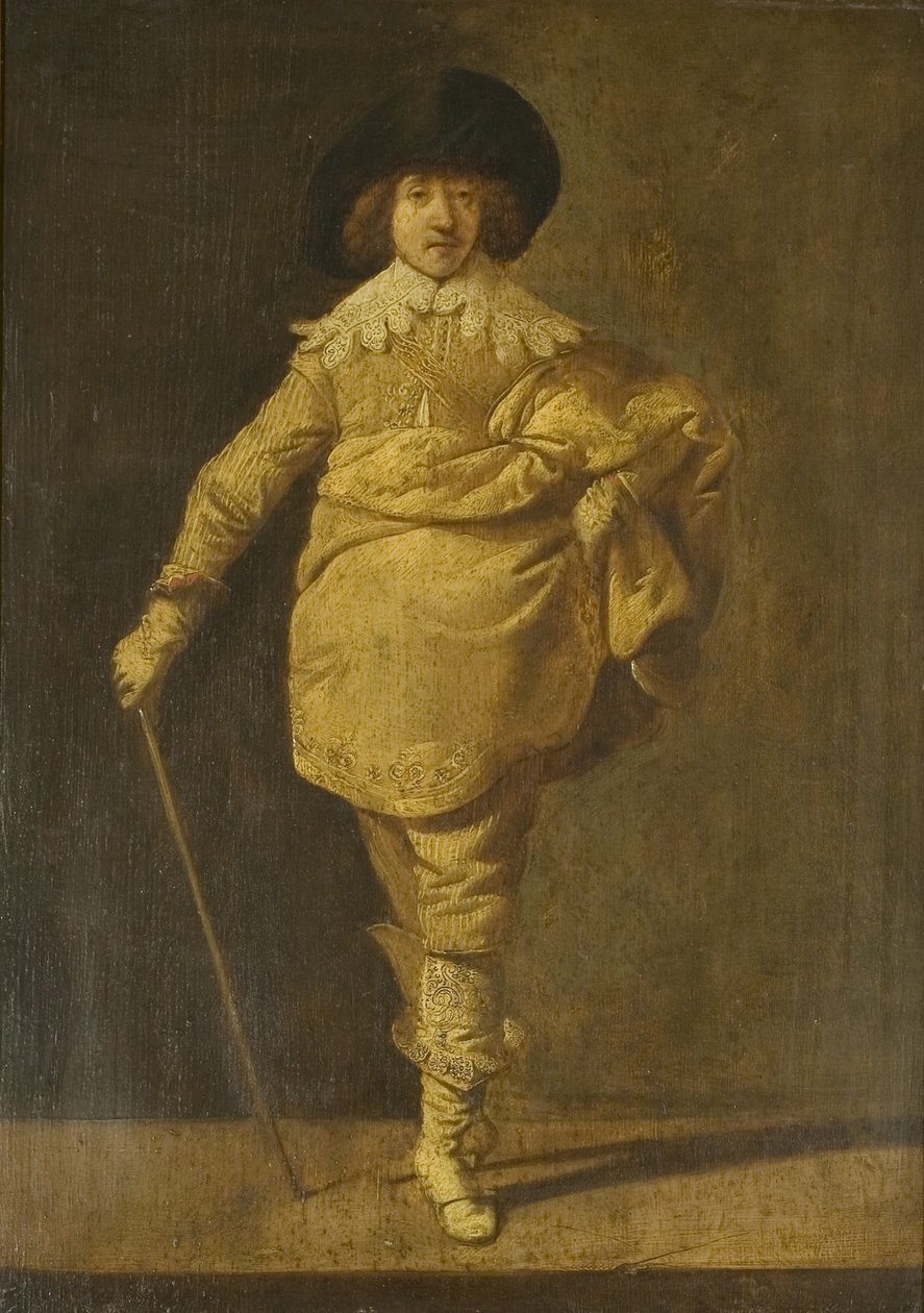 A Standing Cavalier, 1630 körül (olaj a panelen) alkotó: Pieter Jansz. Quast