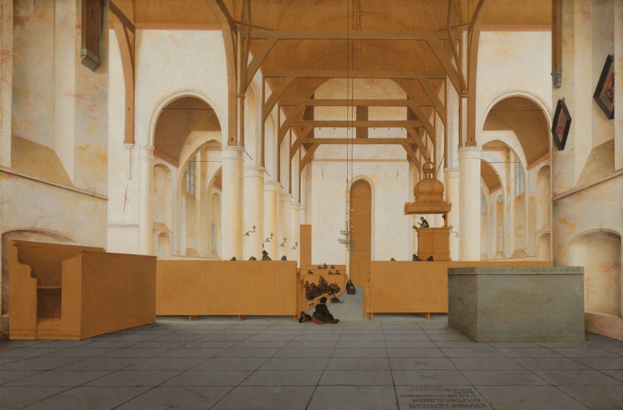 A Sint-Odulphuskerk belseje Assendelftben Az assendelfti St Odulphuskerk belseje, a kórustól nyugatra nézve alkotó: Pieter Jansz Saenredam