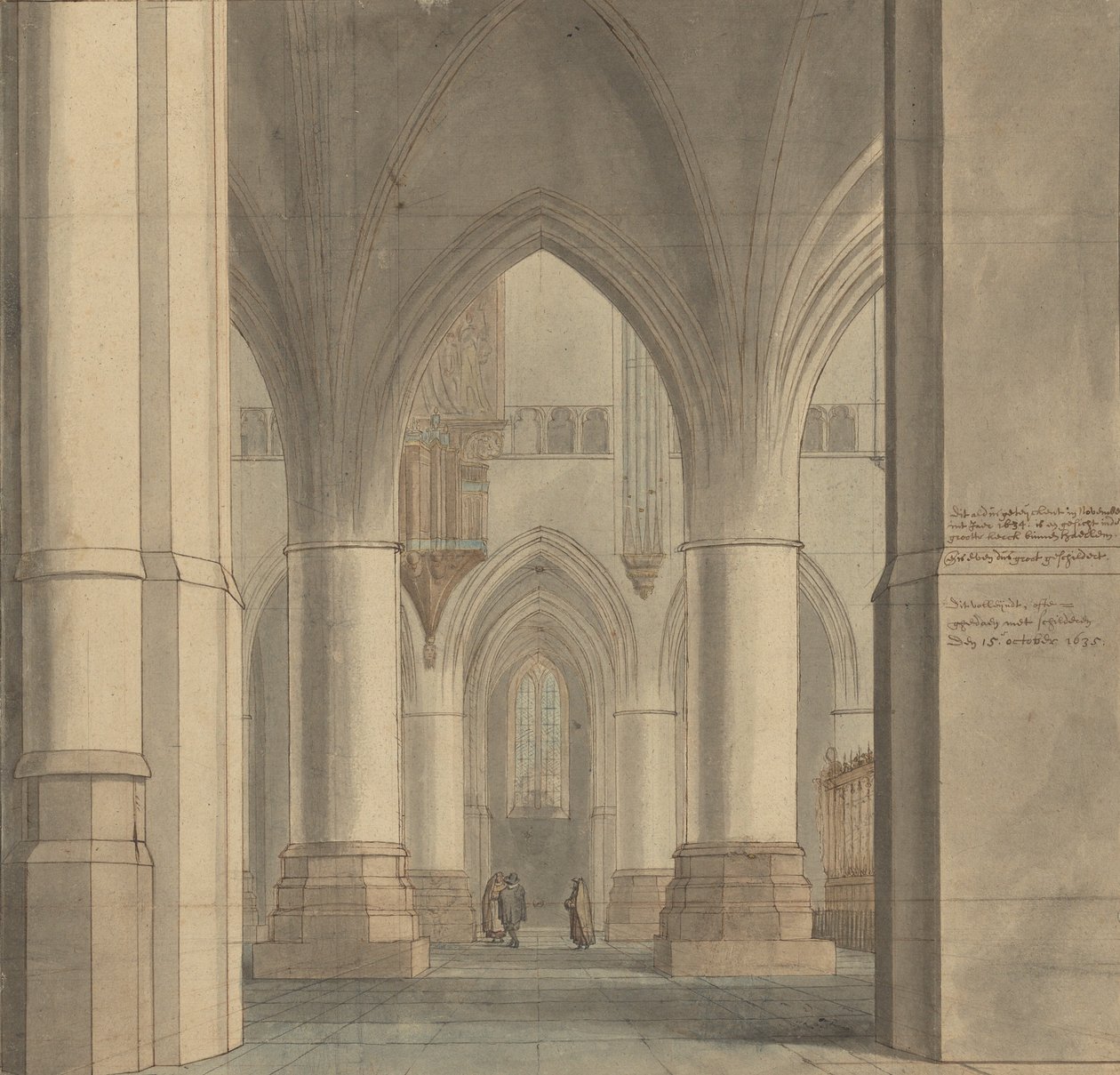 A Haarlemi Szent Bavo templom kórusa és északi előcsarnoka alkotó: Pieter Jansz. Saenredam