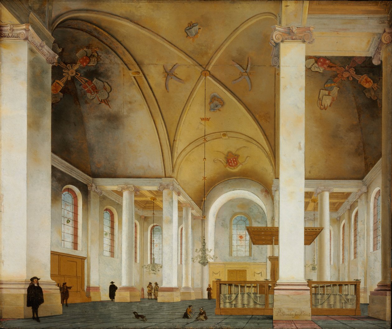A haarlemi új templom - Peinture de Pieter Saenredam (1597-1665) - 1653 - Olaj, fa - 86x103 - Szepmuveszeti Múzeum, Budapest alkotó: Pieter Jansz Saenredam