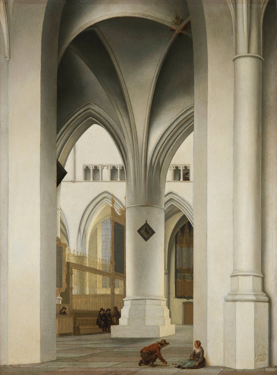 ""Kilátás a haarlemi Szent Bavo-templom kórusáról, Hollandia"" (Choir Of The Church Of St Bavo in Haarlem) Pieter Saenredam (1597-1665) festménye alkotó: Pieter Jansz Saenredam