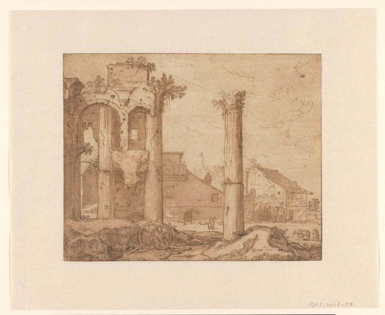 Nerva fóruma Rómában, Minerva templomából nézve alkotó: Pieter Lastman
