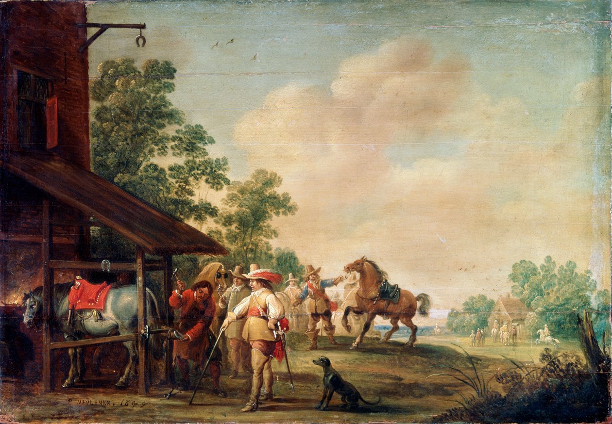 Egy kovácsműhely, 1648 alkotó: Pieter Meulener