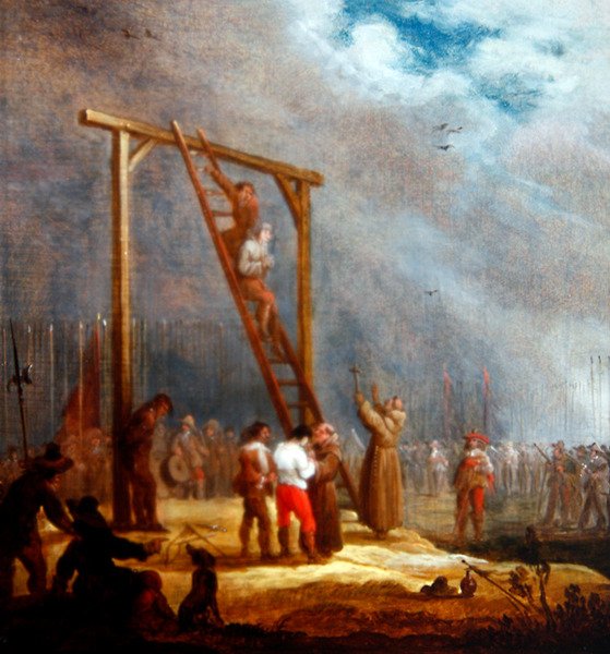 Kivégzés akasztófánál (olaj a táblán) alkotó: Pieter Meulener