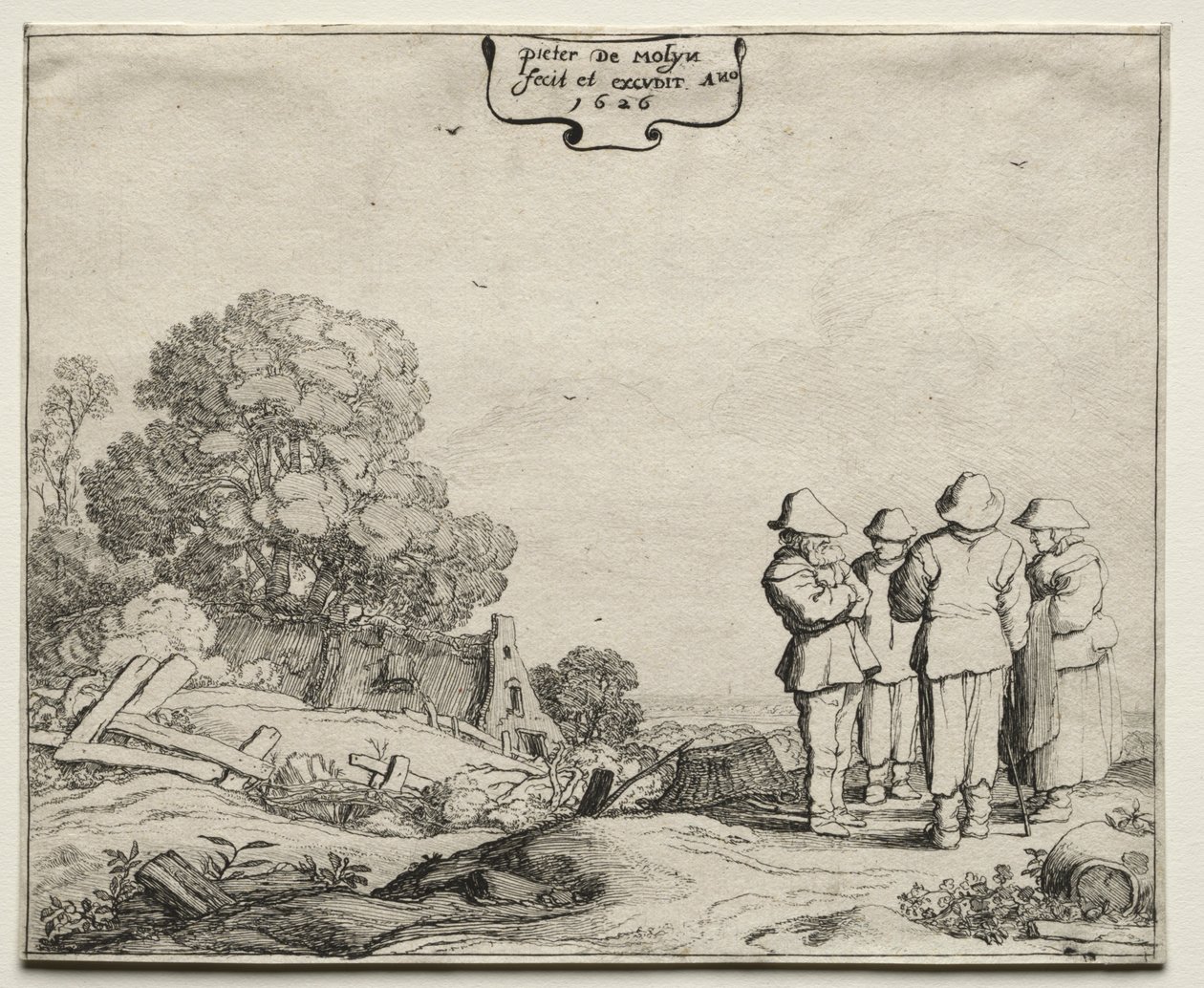 Négy paraszt beszélgető táj, 1626. alkotó: Pieter Molyn