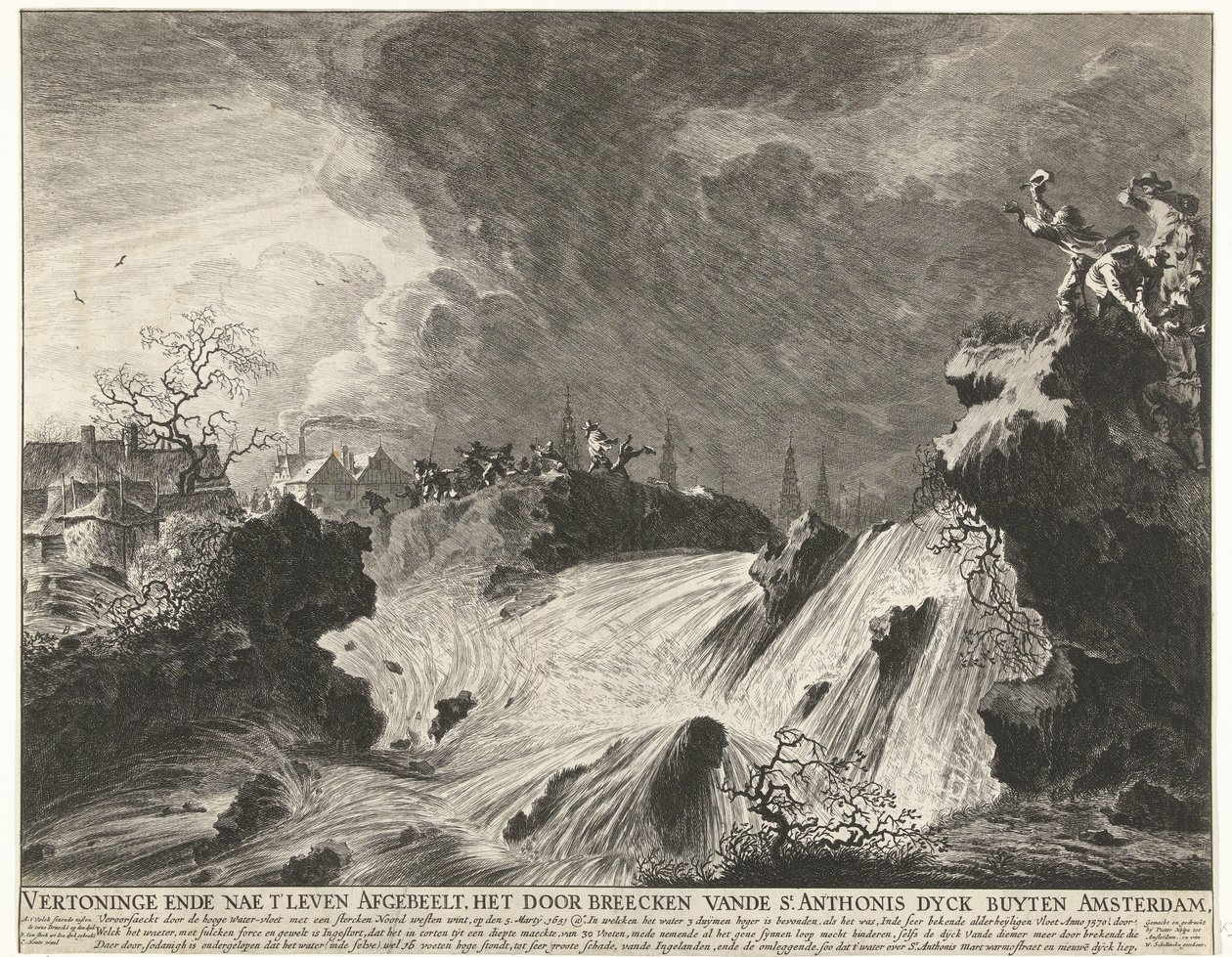 A Szent Antal-gát áttörése Amszterdam közelében A Sint-Antoniesdijk áttörése 1651. március 5-én Andde nae t