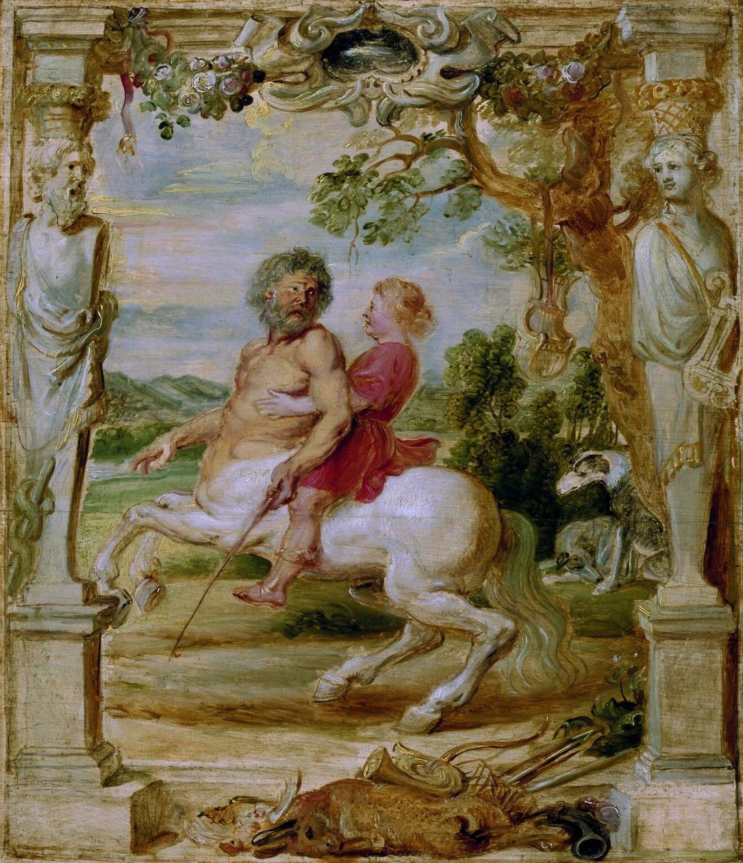 Achilles, akit Chiron kentaur nevelt, 1630-1635 alkotó: Peter Paul Rubens