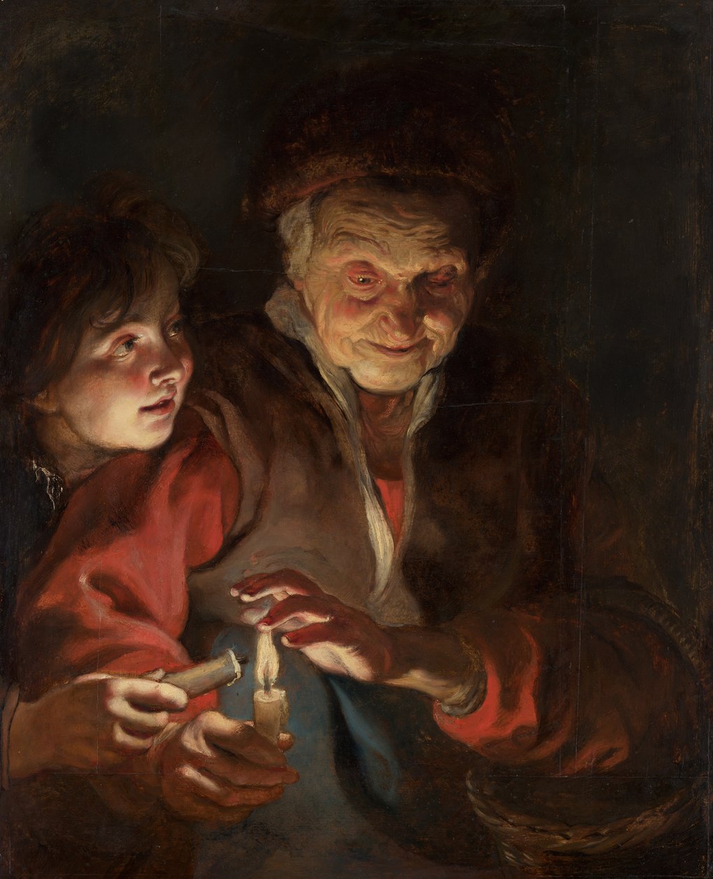 Öregasszony és fiú gyertyákkal, c. 1616-1617. alkotó: Pieter Paul Rubens