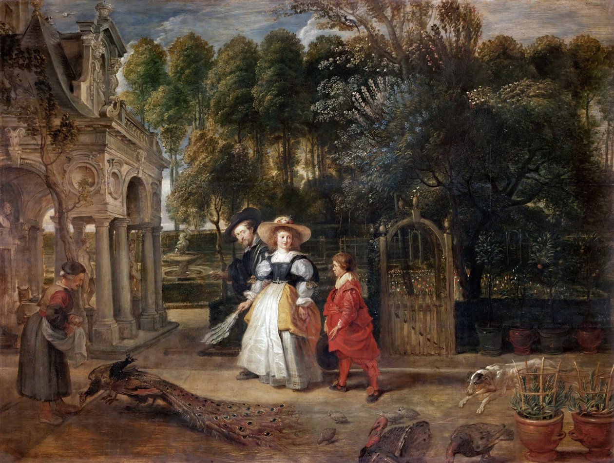 Rubens és Helene Fourment a kertben, 1631 körül. alkotó: Peter Paul Rubens