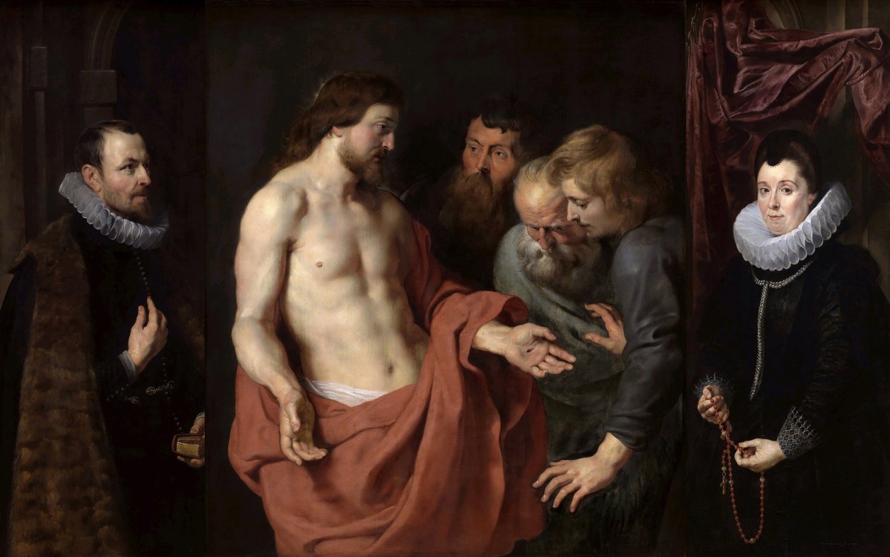 Szent Tamás hitetlensége A rockox triptichon, 1613 és 1615 között. alkotó: Peter Paul Rubens