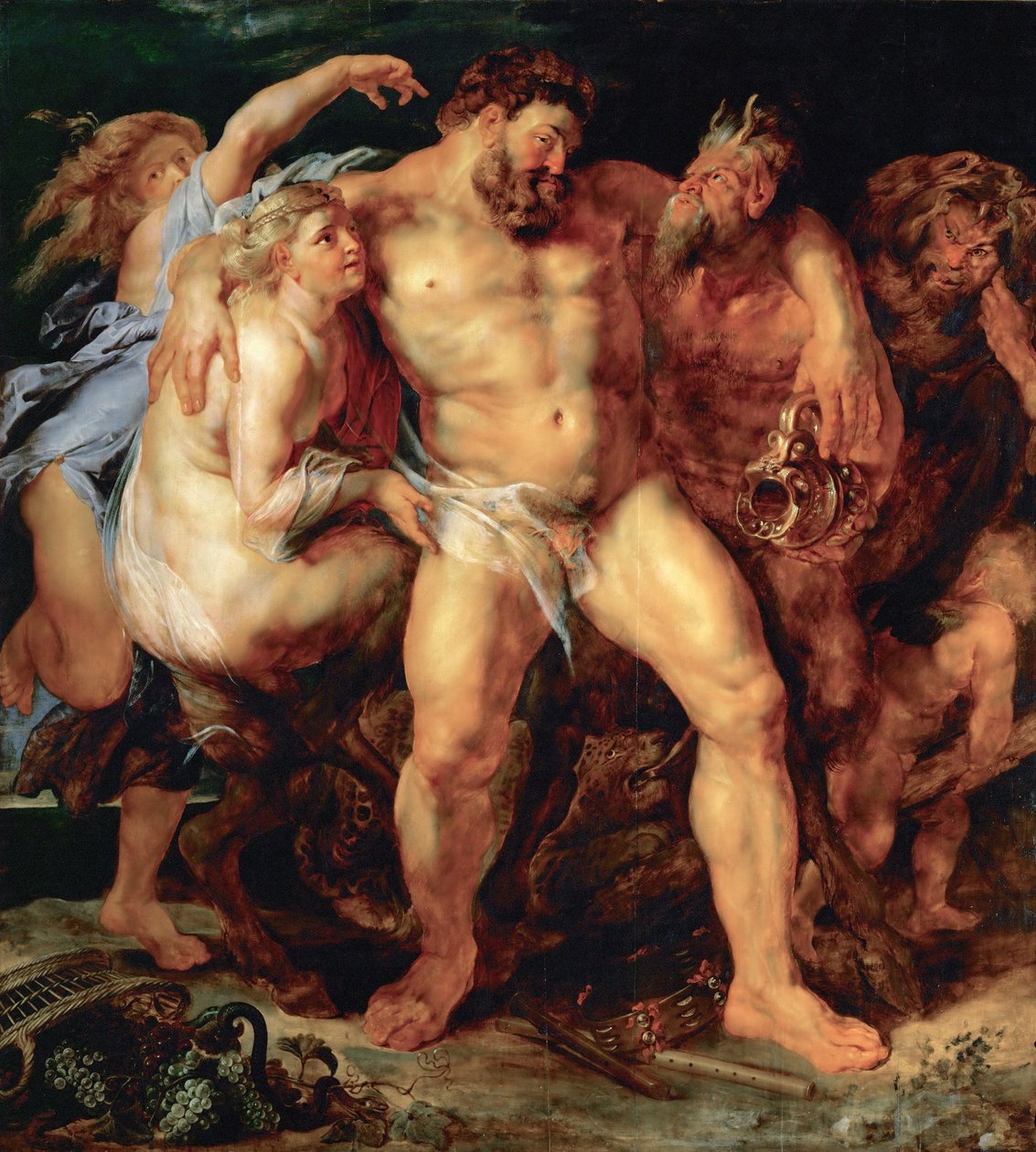 A részeg Herkules, egy nimfa és egy szatír vezetésével, 1614 körül. alkotó: Peter Paul Rubens