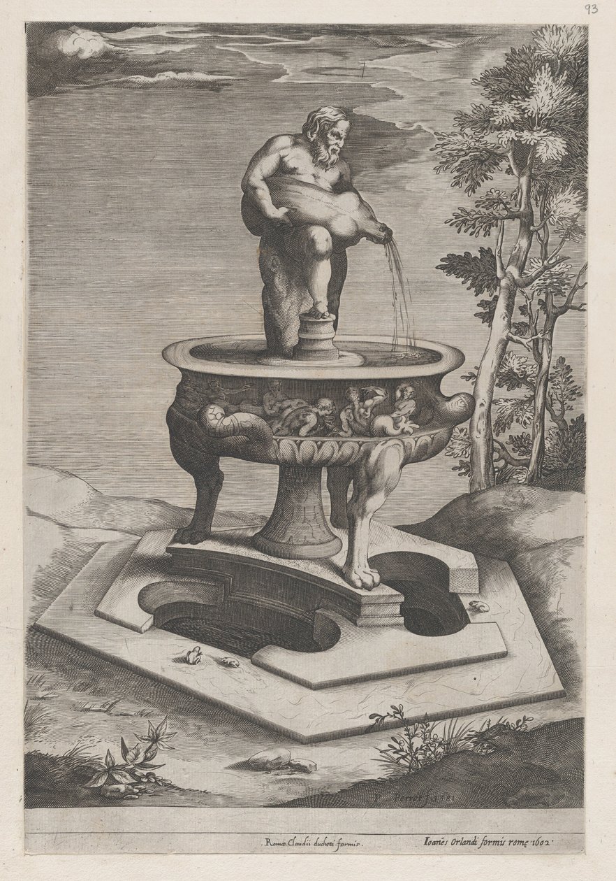 Szökőkút és medence, 1581., 1581 alkotó: Pieter Perret