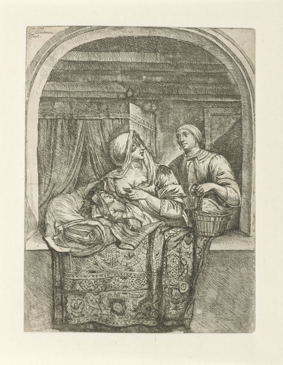 Gyermekét szoptató nő alkotó: Pieter Peutemans