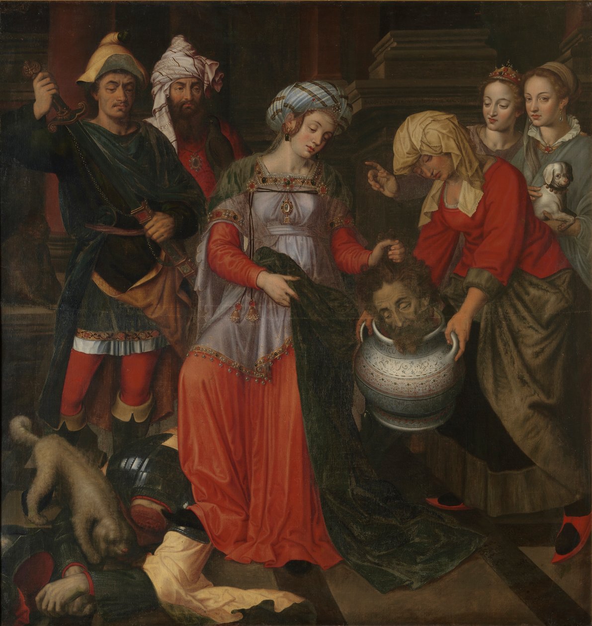 Tomyris Cyrus fejének átvétele, 1610. alkotó: Pieter Pieters