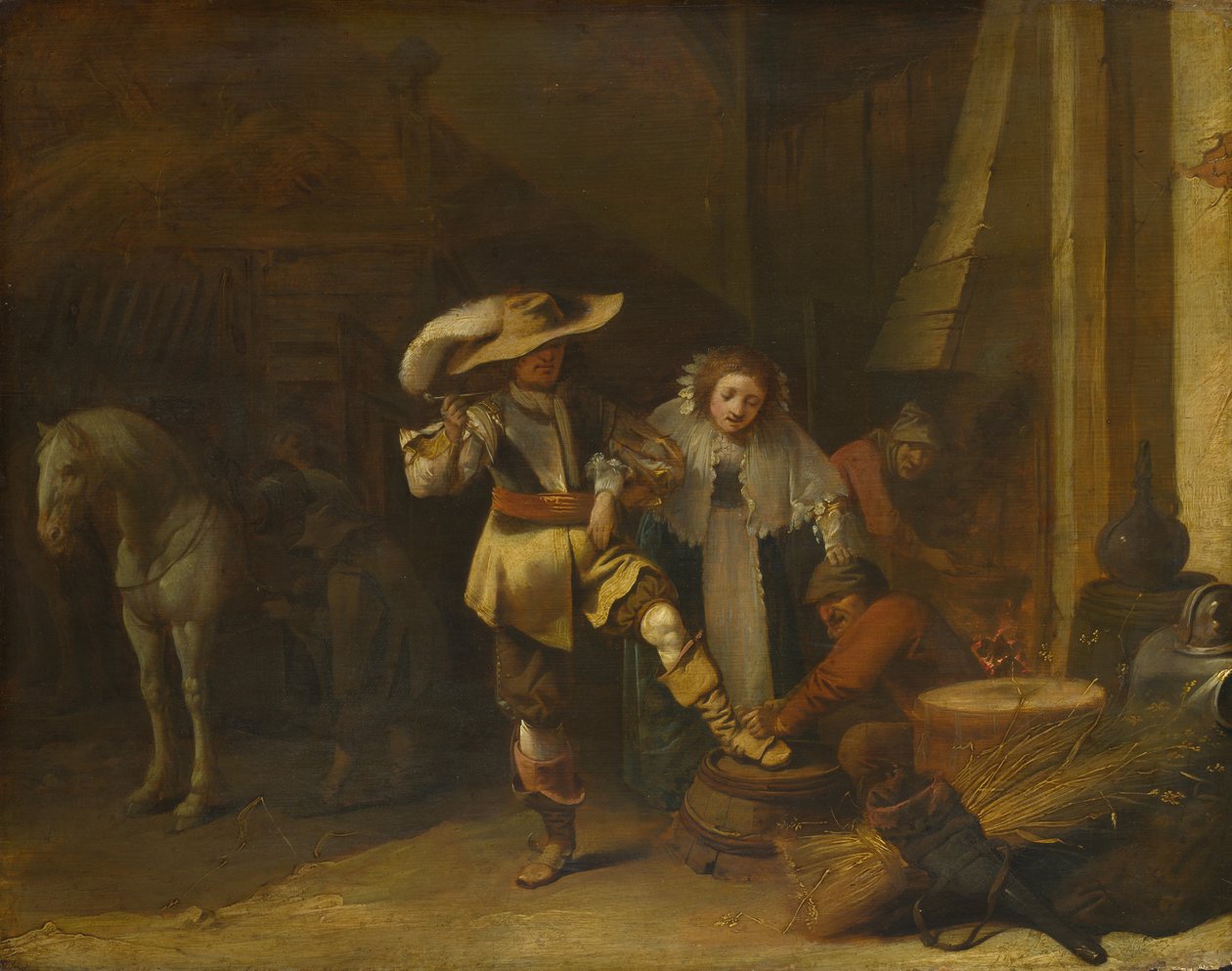 Egy férfi és egy nő az istállóban, 1630-as évek alkotó: Pieter Quast
