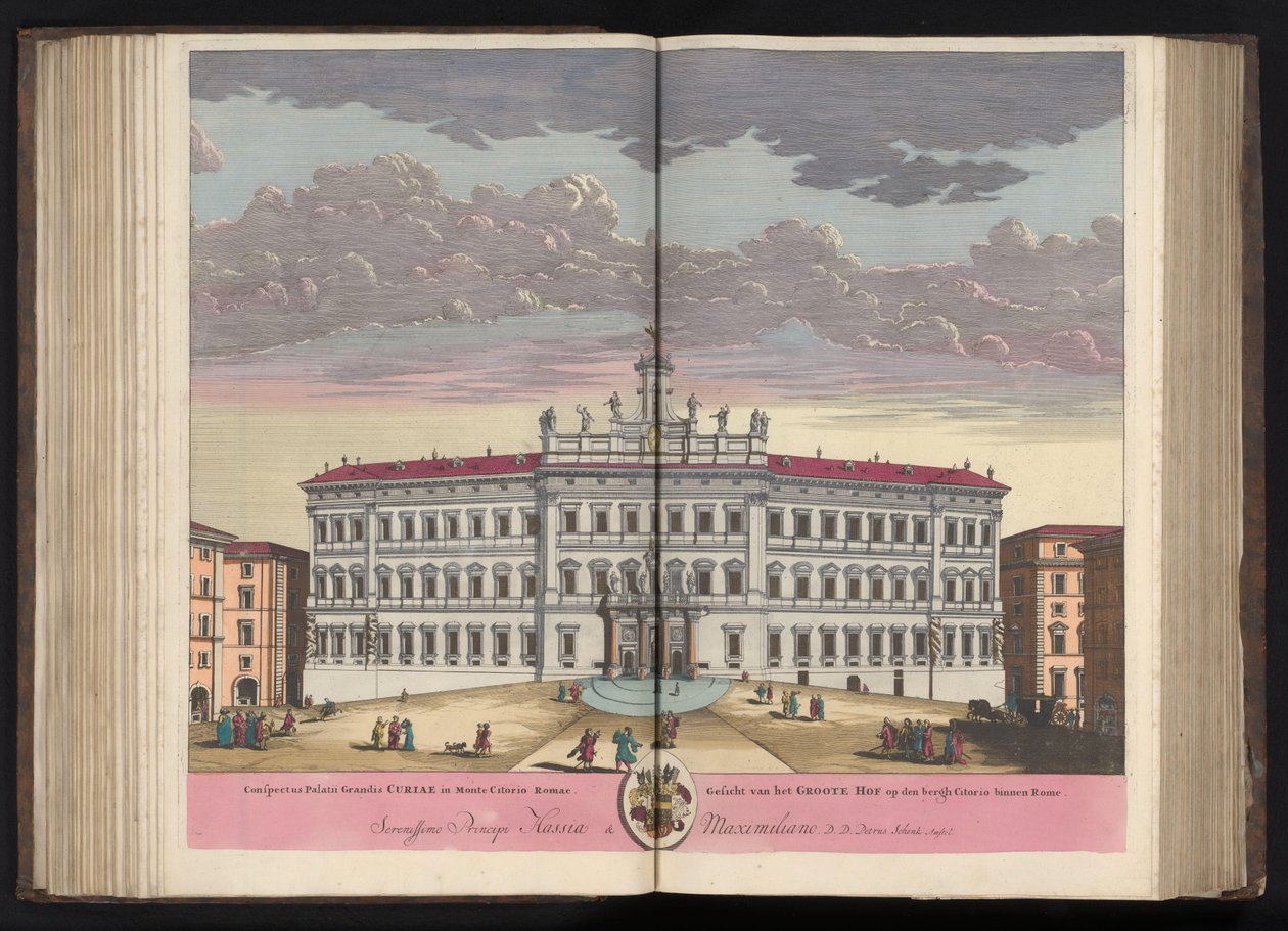 Palazzo di Montecitorio Rómában Kilátás a Monte Citorio Rome-i Nagyudvar palotájára (...) (cím a tárgyon) alkotó: Pieter Schenk (I)