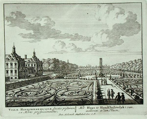 Honsholredyk kertje, Jan van Call (1656-1703) „Admirandorum Quadruplex Spectaculum” című művéből, 1715 előtt megjelent (metszet) alkotó: Pieter Schenk