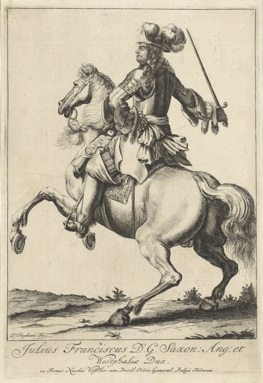 Julius Frans van Saxe-Lauenburg lovas portréja alkotó: Pieter Stevens (vermeld in 1689)
