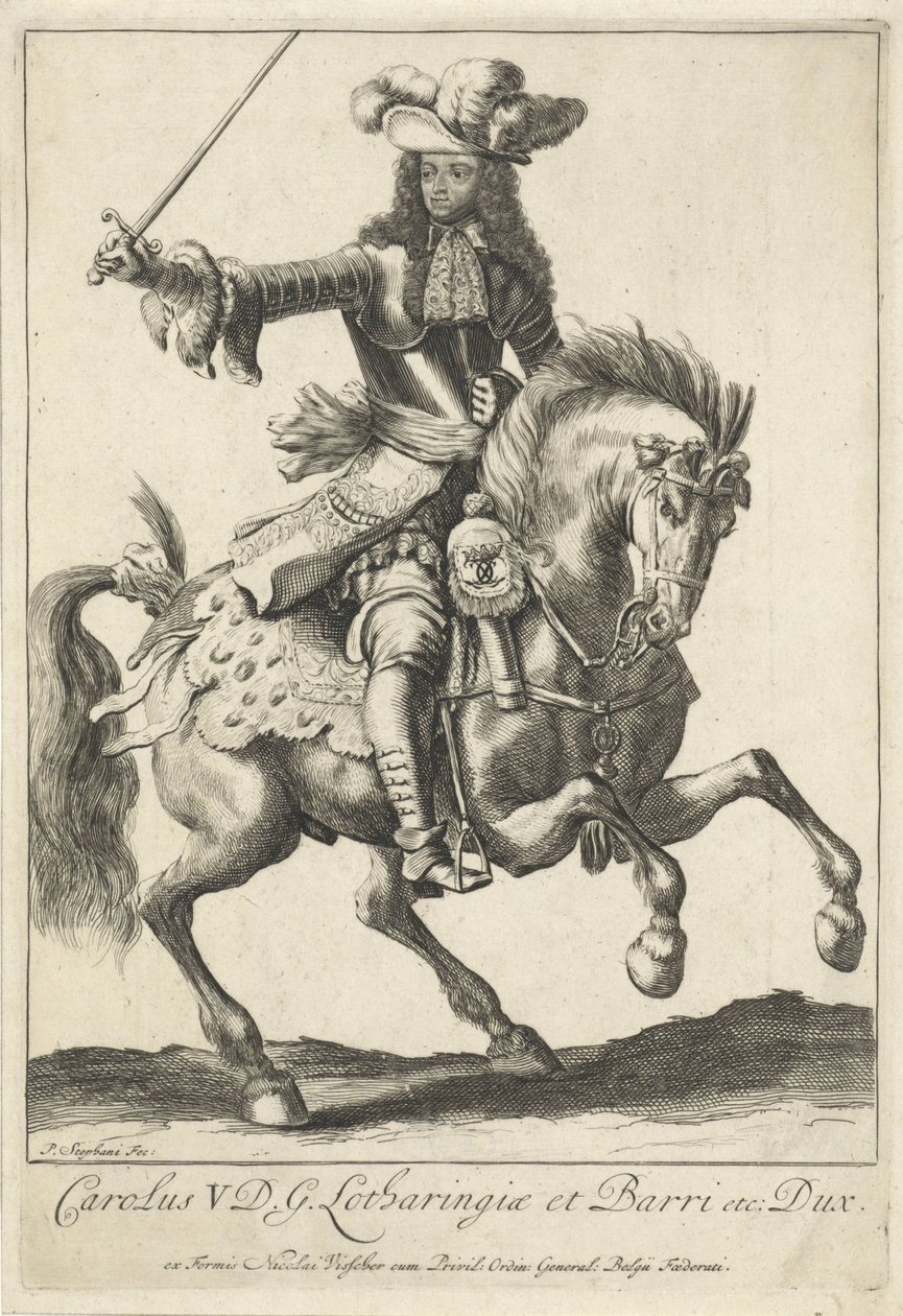 V. Lipót Károly, Lotaringia hercegének lovas portréja alkotó: Pieter Stevens (vermeld in 1689)