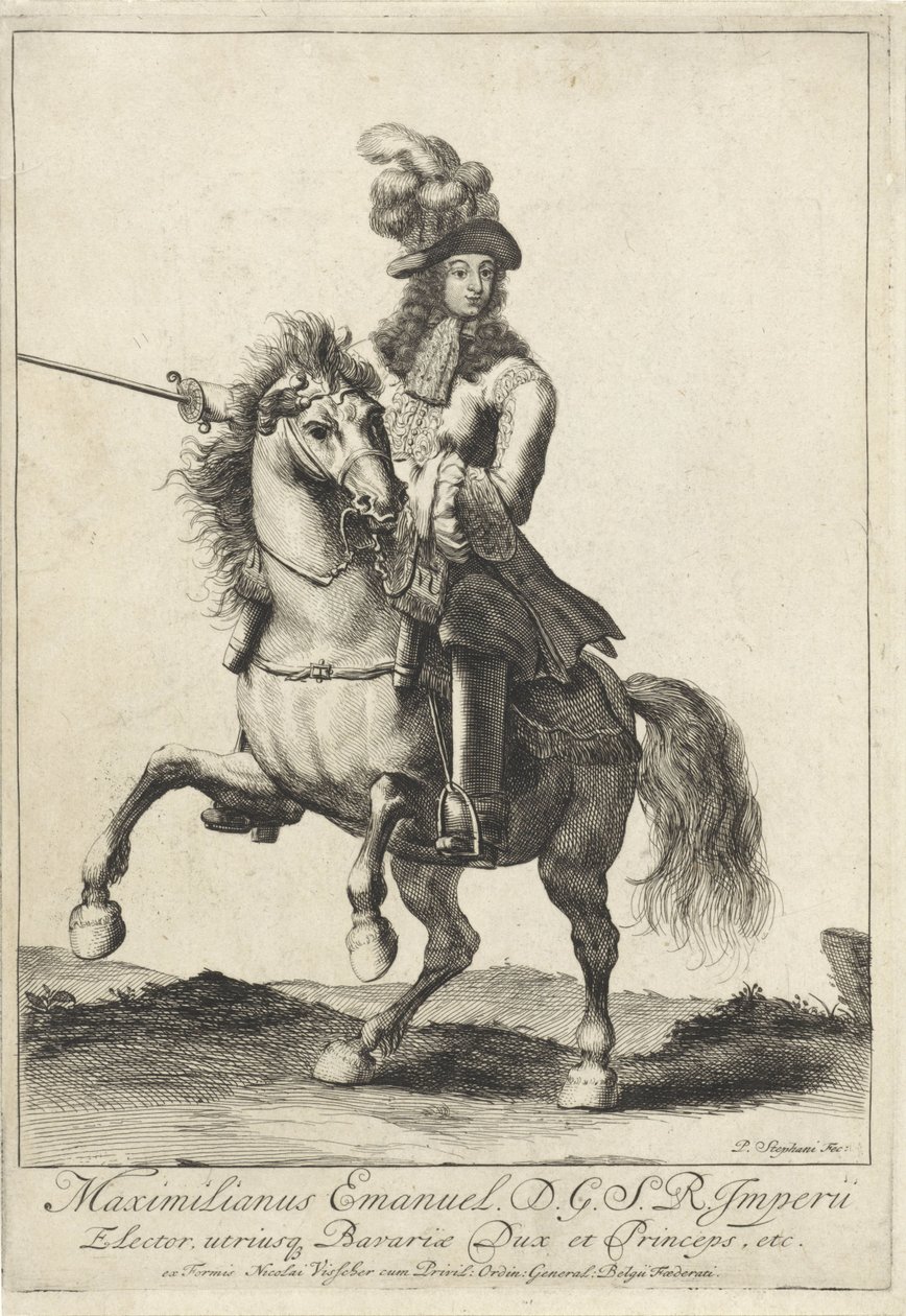 Maximilian II Emanuel bajor választófejedelem lovas portréja alkotó: Pieter Stevens (vermeld in 1689)