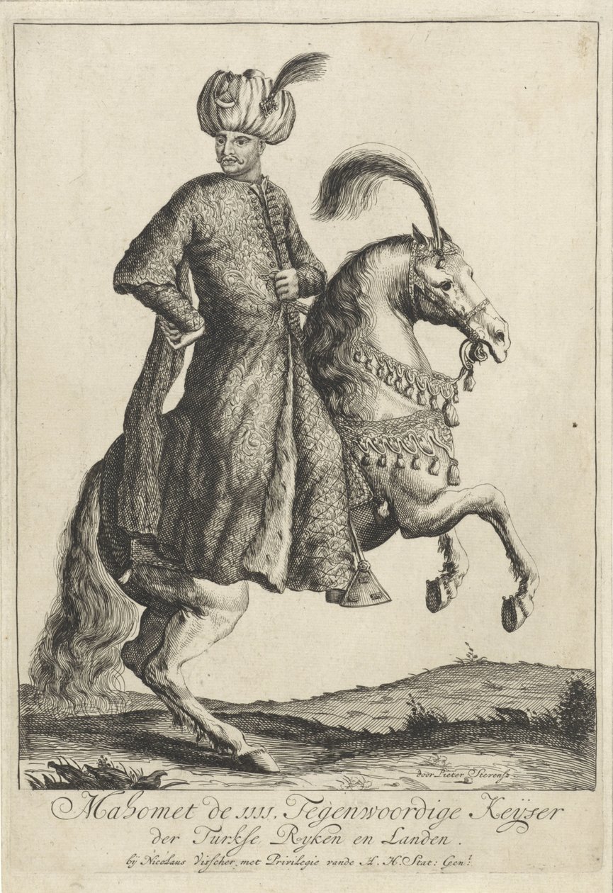 IV. Mehmet, az Oszmán Birodalom szultánjának lovas portréja alkotó: Pieter Stevens (vermeld in 1689)