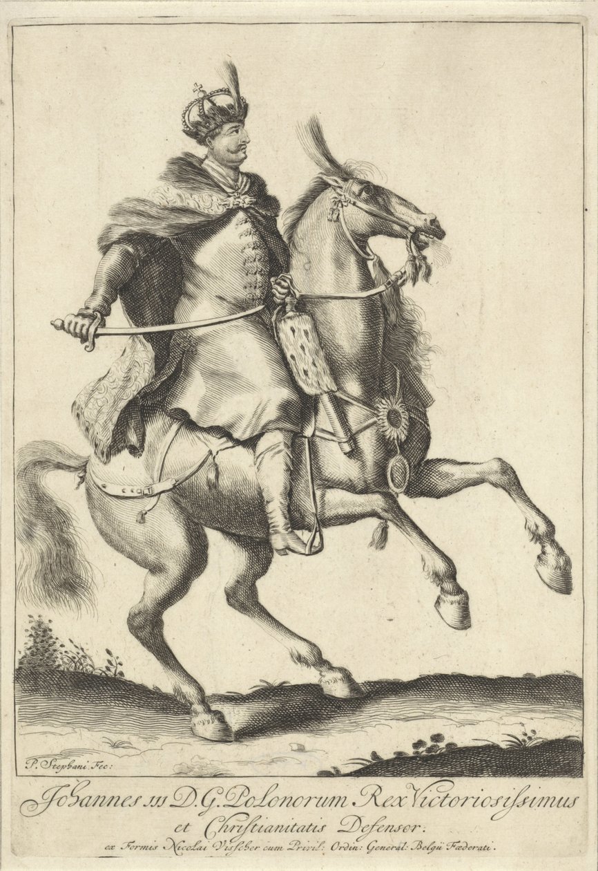 III. Sobieski János lengyel király lovas portréja alkotó: Pieter Stevens (vermeld in 1689)