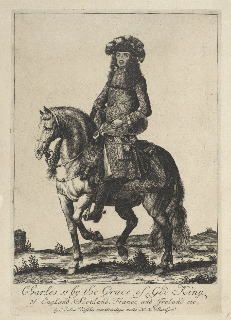 Károly angol király lovas portréja alkotó: Pieter Stevens (vermeld in 1689)
