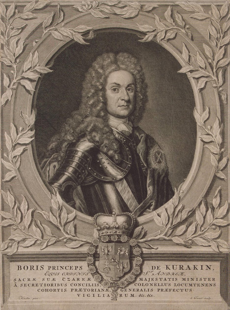 Borisz Ivanovics Kurakin herceg portréja 1676-1727, 1717 után alkotó: Pieter Stevens Gunst van