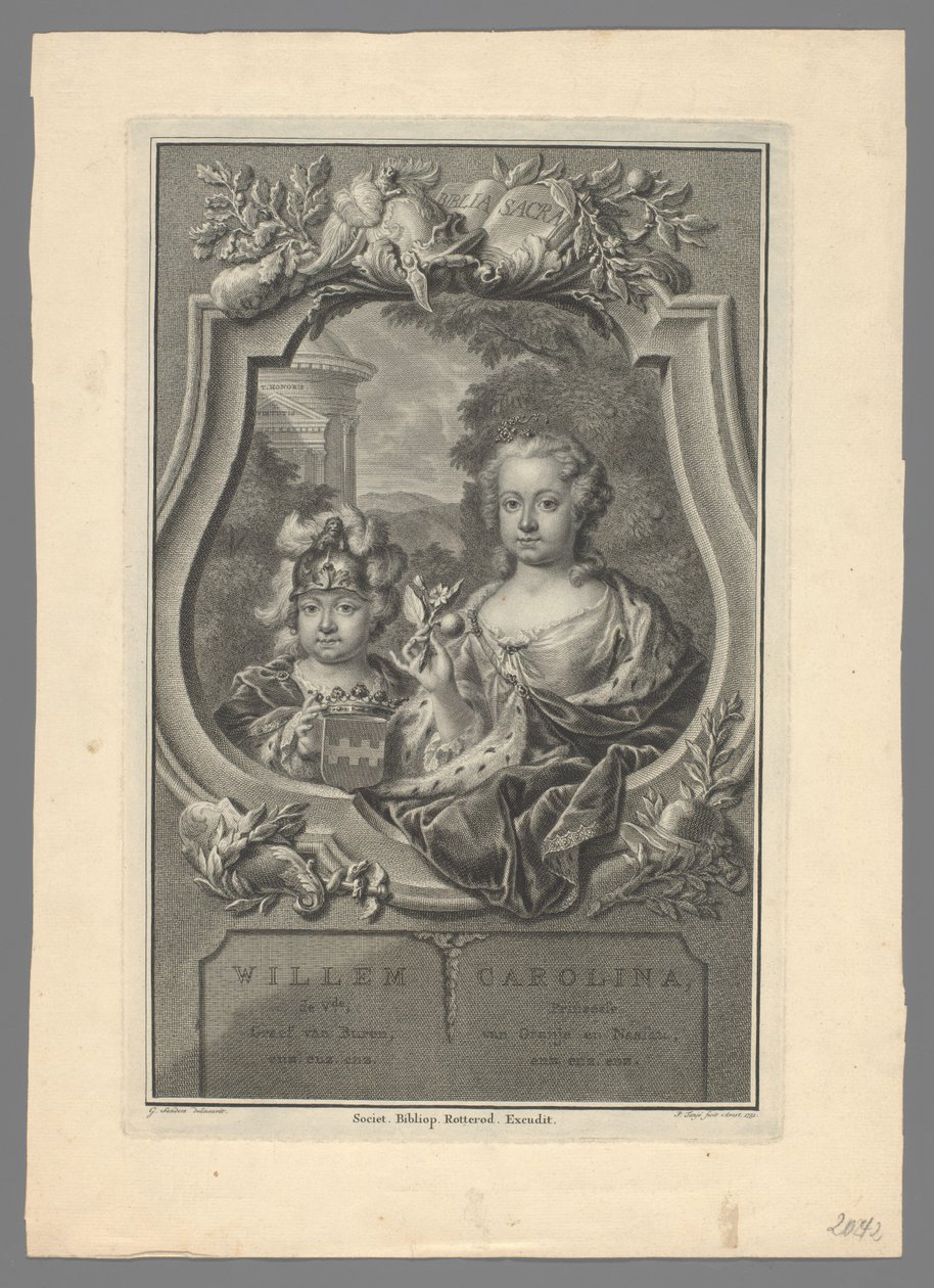 V. Vilmos, Orange-Nassau hercegének és Karolinának, Orange-Nassau hercegnőjének portréja alkotó: Pieter Tanjé
