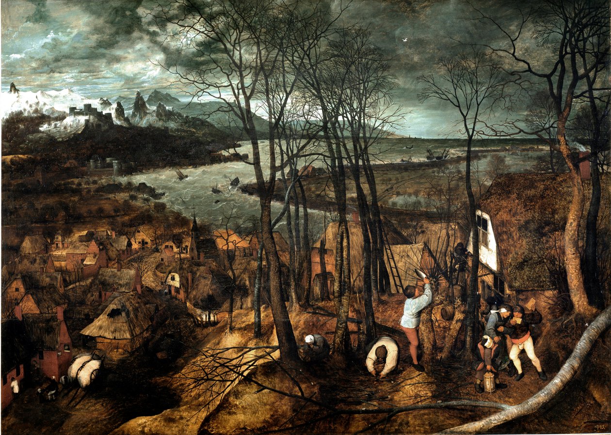 Felhős nap Pieter Bruegel az ősi festménye (vagy Pierre Bruegel vagy Pieter Bruegel vagy Brueghel alkotó: Pieter Bruegel the Elder