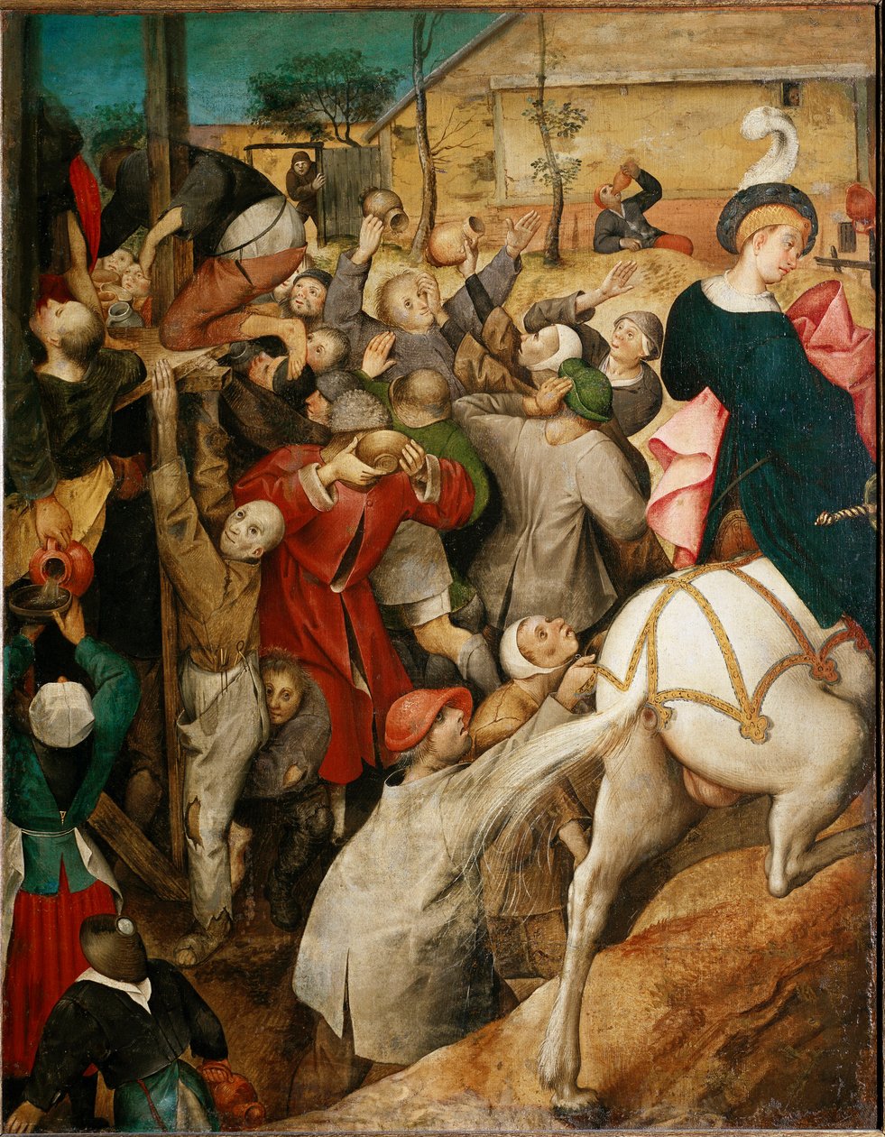 Szent Márton bora, részlet. (olaj, fa alkotó: Pieter Bruegel the Elder