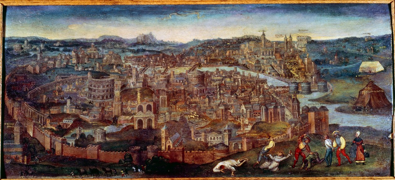Kilátás Rómára. Pieter Brueghel festménye azt mondja, hogy a régi (vagy a régi alkotó: Pieter Bruegel the Elder