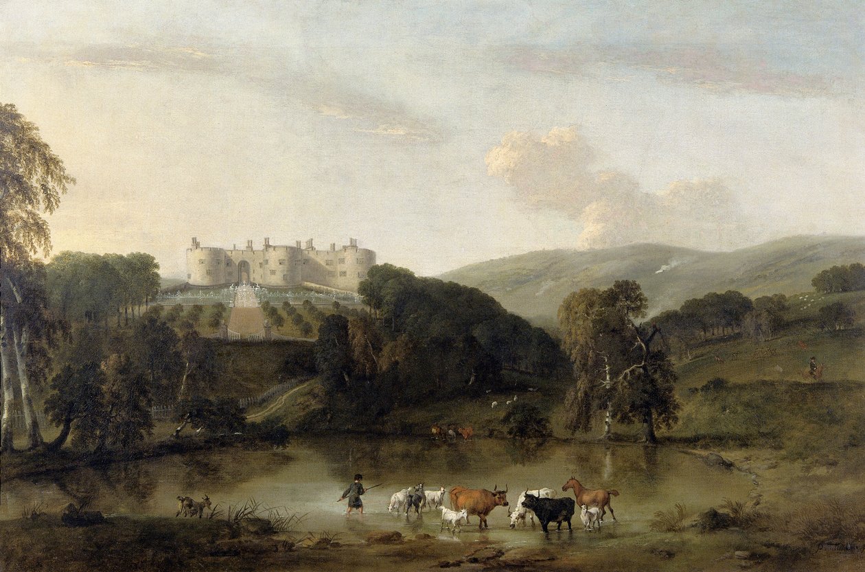 "Chirk kastély északról", 1704-1734 alkotó: Pieter Tillemans