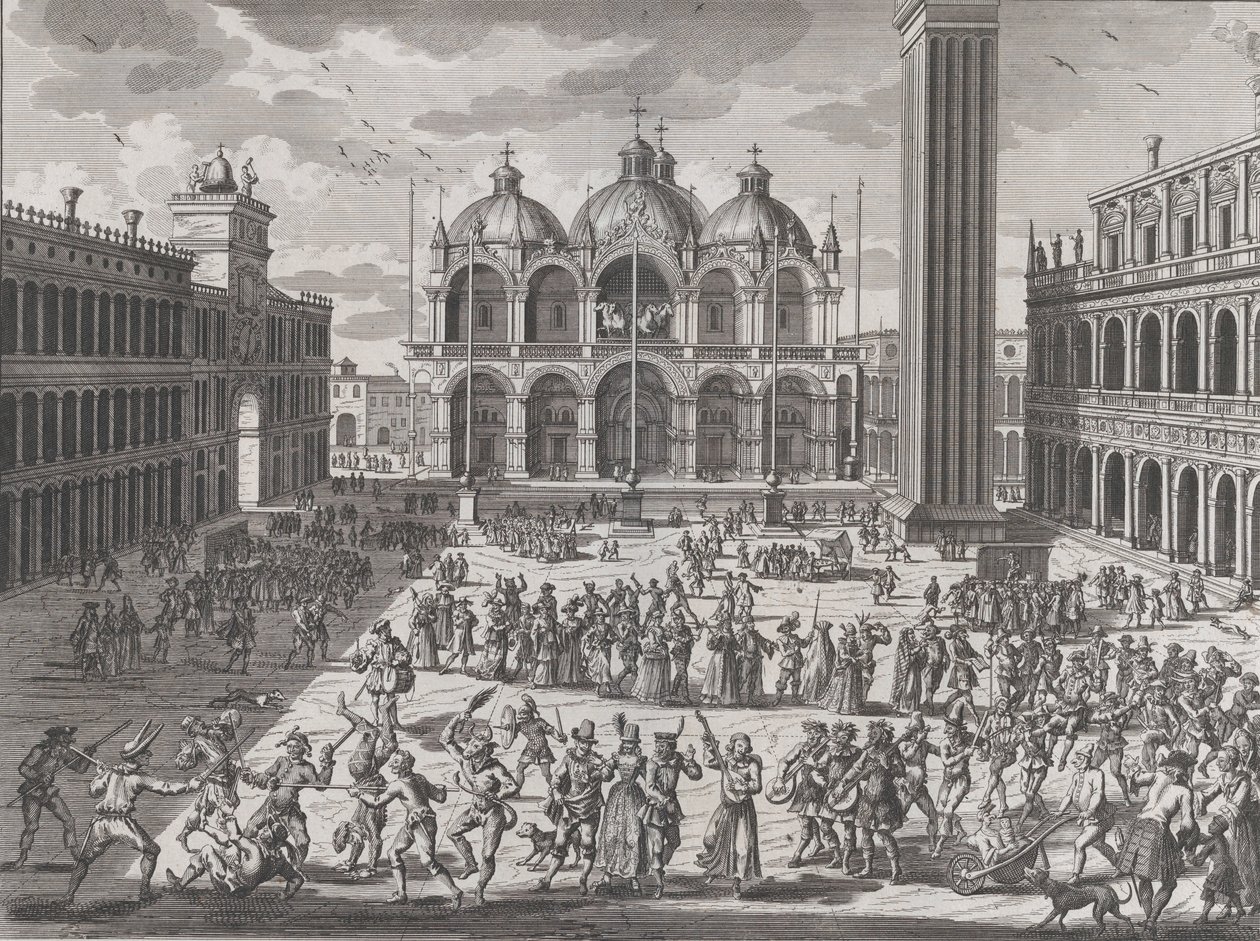 A velencei karnevál, innen: Thesaurus Antiquitatum et Historiarum Italia, vol. 1722. évi IX alkotó: Pieter Van der Aa