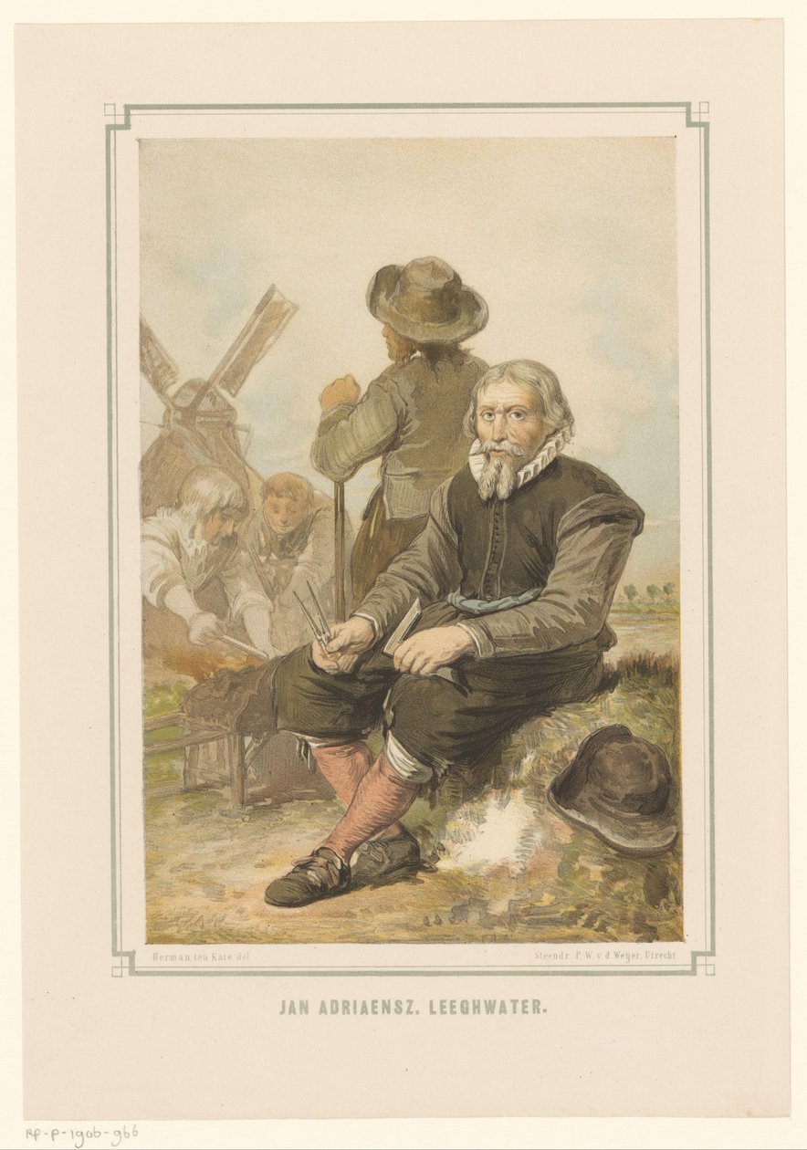 Jan Adriaanszoon Leeghwater malomgyártó munkában alkotó: Pieter Wilhelmus van de Weijer