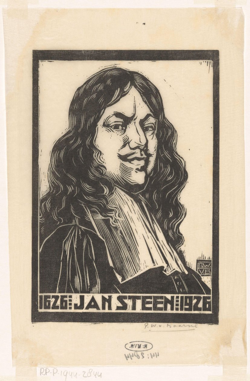Jan Steen portréja alkotó: Pieter Willem van Baarsel (signed by artist)