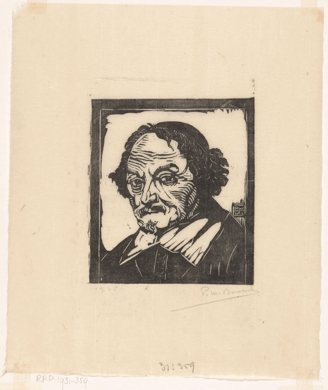 Joost van den Vondel portréja alkotó: Pieter Willem van Baarsel (signed by artist)